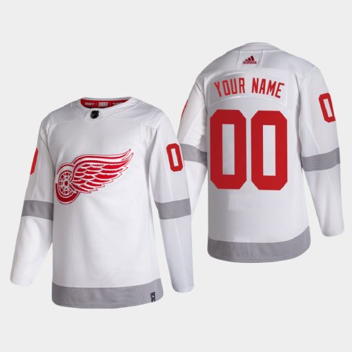 Custom Detroit Red Wings 2021 Season Reverse Retro White Jersey