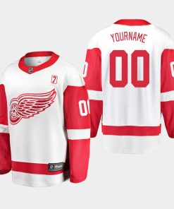 Custom Detroit Red Wings Away White Jersey With Patch Seven