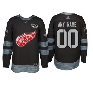Custom Detroit Red Wings Black 1917 2017 100th Anniversary Jersey