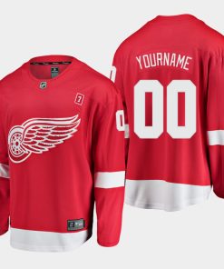 Custom Detroit Red Wings Home Red Jersey With Patch Seven