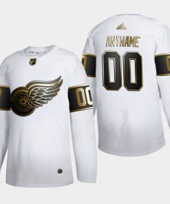 Custom Detroit Red Wings Golden Edition White Jersey