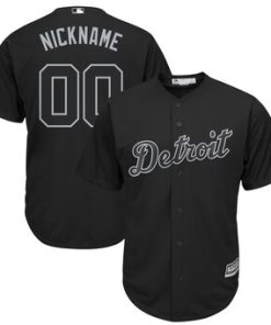 Custom Detroit Tigers 2019 Players' Weekend Cool Base Roster Black Jersey