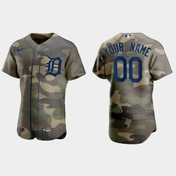 Custom Detroit Tigers 2021 National Armed Forces Day Flex Base Jersey Camo