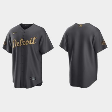 Custom Detroit Tigers 2022 All-star Game Cool Base Jersey Charcoal