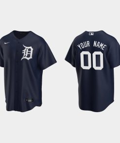 Custom Detroit Tigers Cool Base Alternate Jersey Navy