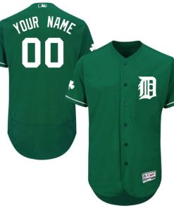 Custom Detroit Tigers Green Celtic Flexbase Collection Jersey