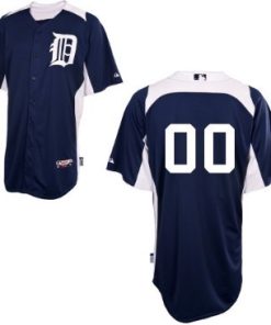 Custom Detroit Tigers Navy Blue Bp Jersey