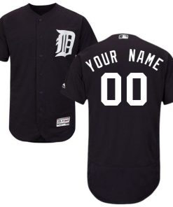 Custom Detroit Tigers Navy Blue Flexbase Collection Jersey