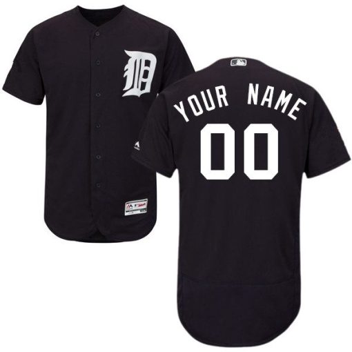 Custom Detroit Tigers Navy Blue Flexbase Collection Jersey