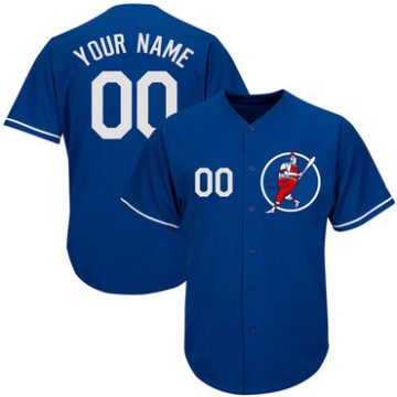 Custom Dodgers Blue Cool Base New Design Jersey