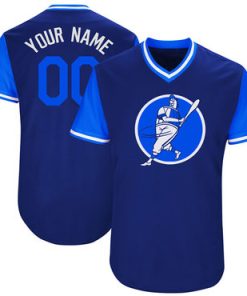 Custom Dodgers Blue Throwback New Design Jersey