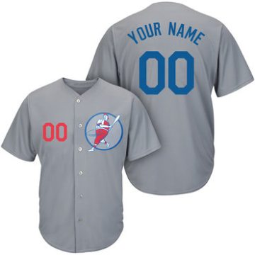 Custom Dodgers Gray Cool Base New Design Jersey