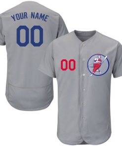Custom Dodgers Gray Red Logo Flexbase New Design Jersey