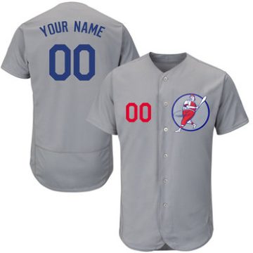 Custom Dodgers Gray Red Logo Flexbase New Design Jersey