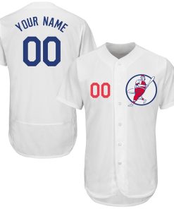 Custom Dodgers White Flexbase New Design Jersey