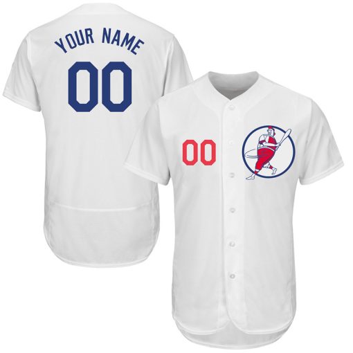 Custom Dodgers White Flexbase New Design Jersey