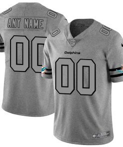 Custom Dolphins 2019 Gray Gridiron Gray Vapor Untouchable Limited Jersey