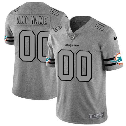 Custom Dolphins 2019 Gray Gridiron Gray Vapor Untouchable Limited Jersey