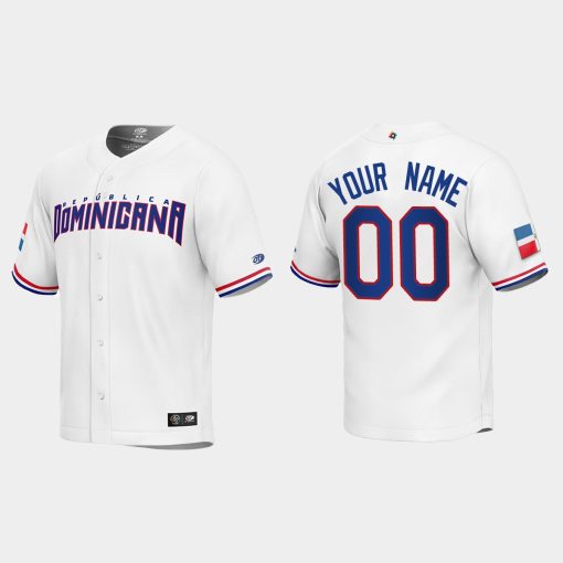 Custom Dominican Republic Baseball 2023 World Baseball Classic Cool Base Jersey White