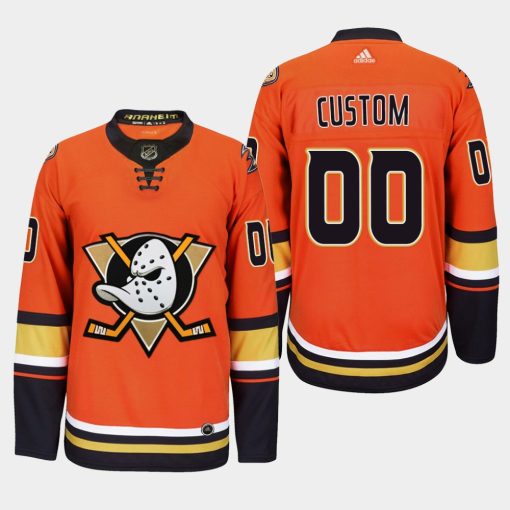 Custom Ducks 2019-20 Alternate Orange Player Jersey