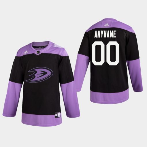 Custom Ducks Hockey Fights Cancer Practice Black Jersey