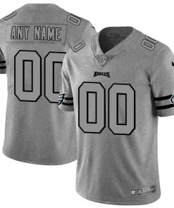 Custom Eagles 2019 Gray Gridiron Gray Vapor Untouchable Limited Jersey