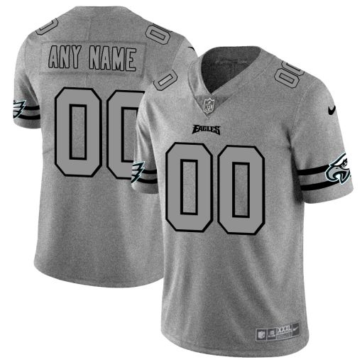 Custom Eagles 2019 Gray Gridiron Gray Vapor Untouchable Limited Jersey