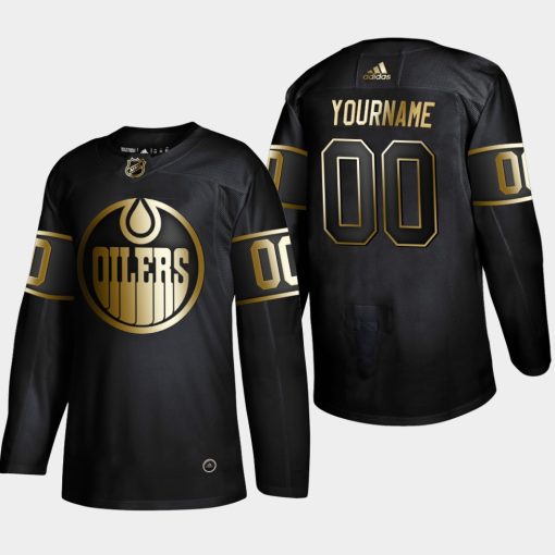 Custom Edmonton Oilers 2019 Golden Edition Player Jersey Black