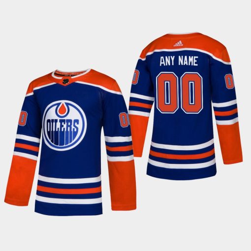 Custom Edmonton Oilers 2019 Royal Player Alternate Jersey