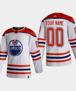 Custom Edmonton Oilers 2021 Season Reverse Retro Special Edition White Jersey
