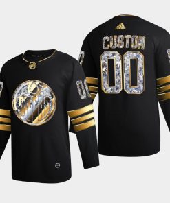 Custom Edmonton Oilers 2022 Stanley Cup Playoffs Black Diamond Edition Jersey