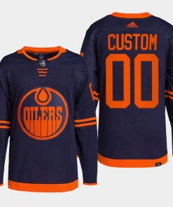 Custom Edmonton Oilers Alternate Navy Primegreen Pro 2022 Jersey