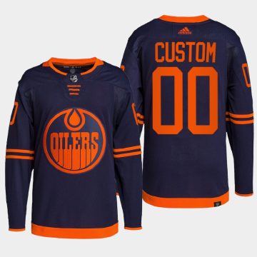 Custom Edmonton Oilers Alternate Navy Primegreen Pro 2022 Jersey