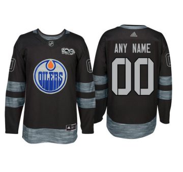 Custom Edmonton Oilers Black 1917 2017 100th Anniversary Jersey