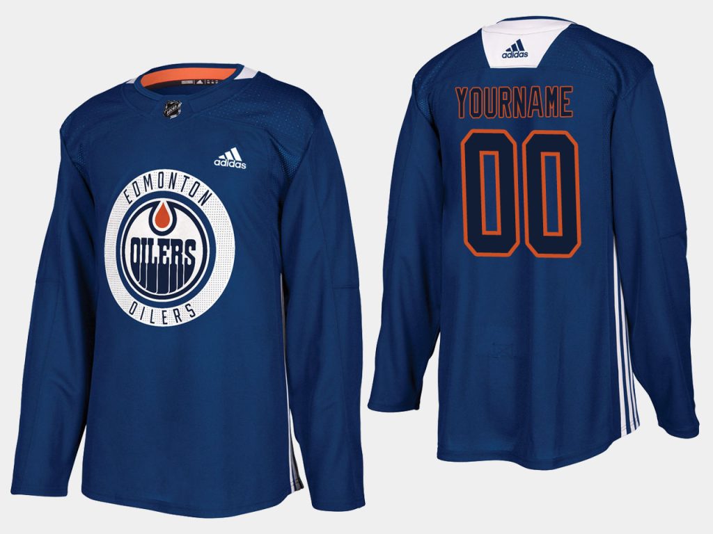 Custom Edmonton Oilers Home Practice Player Royal Jersey - Heretro.com