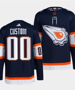 Custom Edmonton Oilers Navy 2022-23 Reverse Retro Stitched Jersey