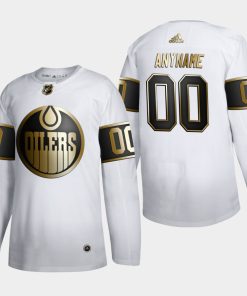 Custom Edmonton Oilers Golden Edition White Jersey