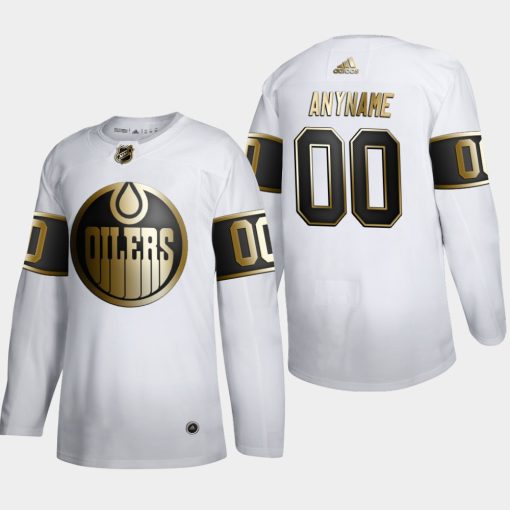 Custom Edmonton Oilers Golden Edition White Jersey