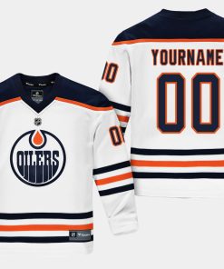 Custom Edmonton Oilers Player Road White Jersey