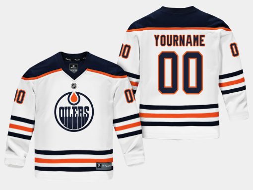 Custom Edmonton Oilers Player Road White Jersey