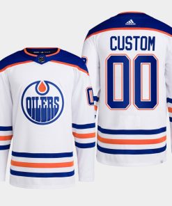 Custom Edmonton Oilers White Jersey 2022-23 Primegreen Away