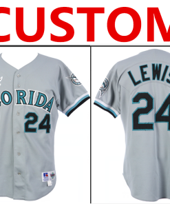 Custom Florida Marlins Game Worn Road Grey 1993 Jersey