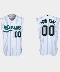 Custom Florida Marlins Throwback Jersey White Teal