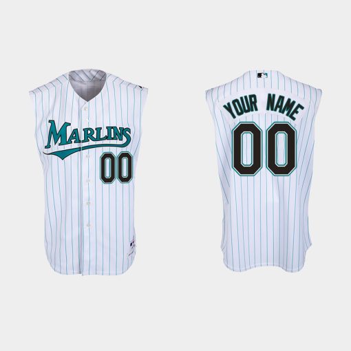 Custom Florida Marlins Throwback Jersey White Teal