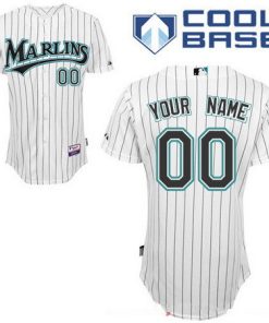 Custom Florida Marlins White Home Old Cool Base Baseball Jersey