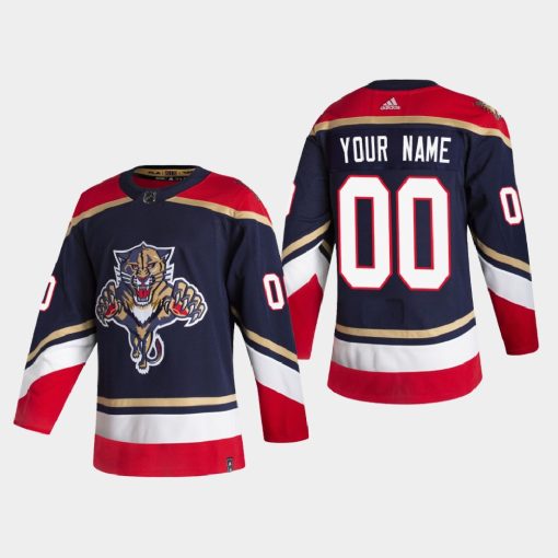 Custom Florida Panthers 2021 Season Reverse Retro Special Edition Navy Jersey