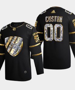 Custom Florida Panthers 2022 Stanley Cup Playoffs Black Diamond Edition Jersey