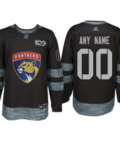 Custom Florida Panthers Black 1917 2017 100th Anniversary Jersey