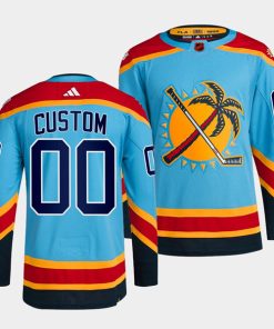 Custom Florida Panthers Blue 2022 Reverse Retro Stitched Jersey