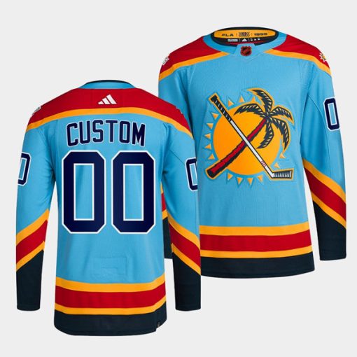 Custom Florida Panthers Blue 2022 Reverse Retro Stitched Jersey